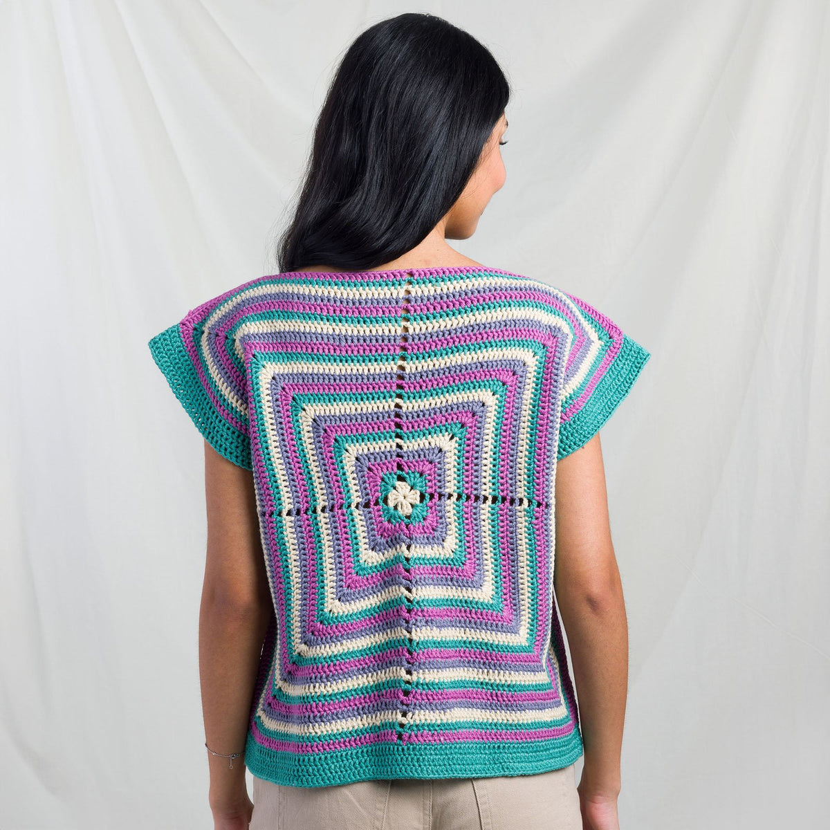 Crochet MotifTop made in Caron Yarn