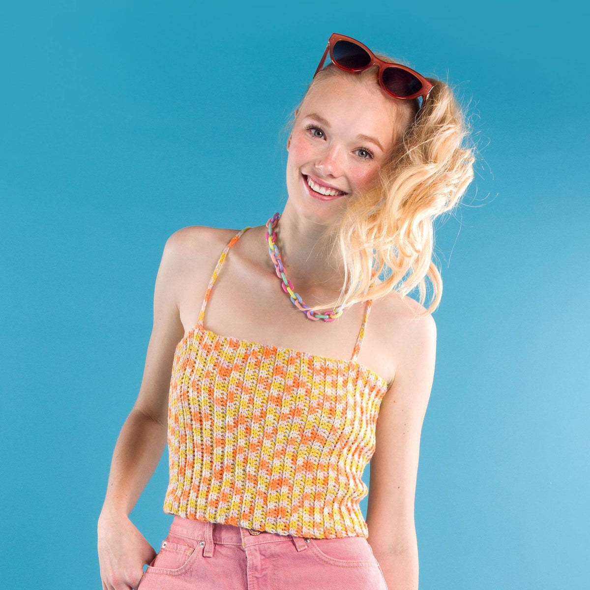 Crochet Top made in Caron Colorama Bamboo Blend Yarn