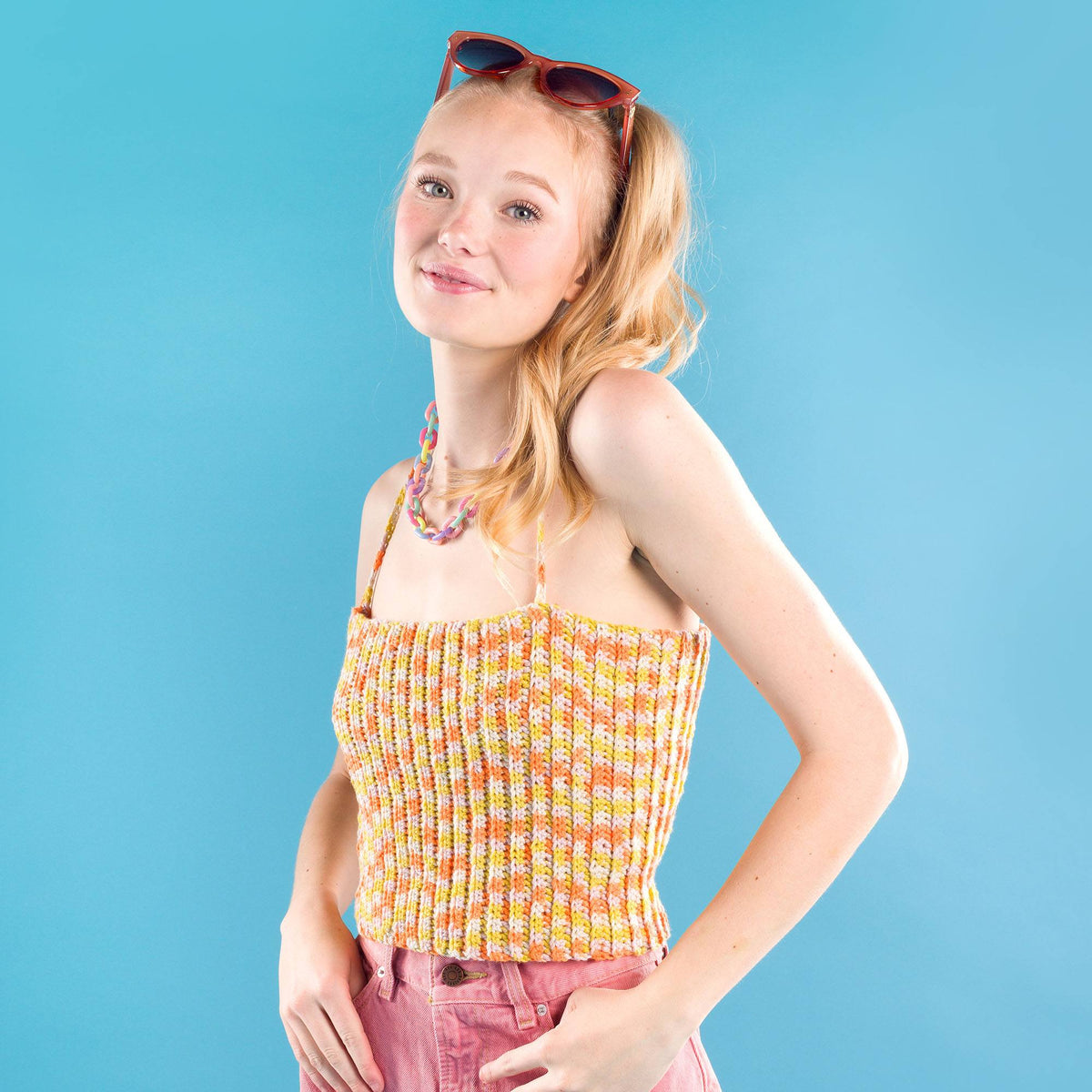 Crochet Top made in Caron Colorama Bamboo Blend Yarn