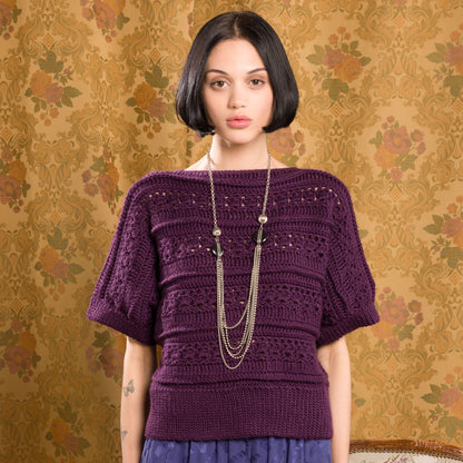 Caron Crochet Lace Boat Neck Top Caron Crochet Lace Boat Neck Top