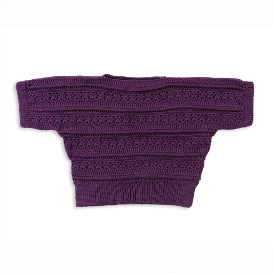 Caron Crochet Lace Boat Neck Top