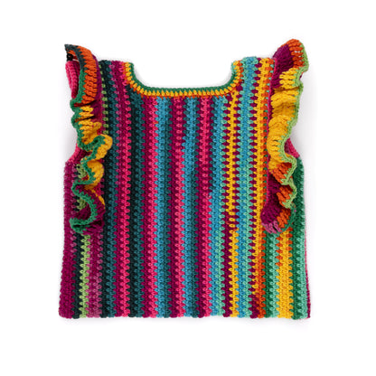 Caron Ruffle Sleeve Striping Crochet Top Caron Ruffle Sleeve Striping Crochet Top