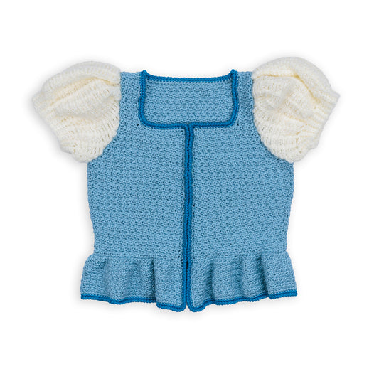 Crochet Luminous Top made using Caron yarn
