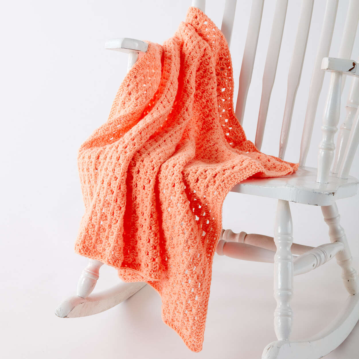 Caron Easy Peasy Crochet Baby Blanket Peach
