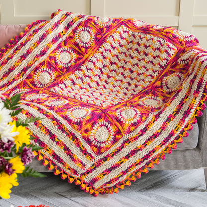 Caron Puffy Flower Fun Day Crochet Blanket All Variants