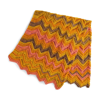 Caron Crochet Rocky Ripples Blanket Crochet  made in Caron Jumbo yarn