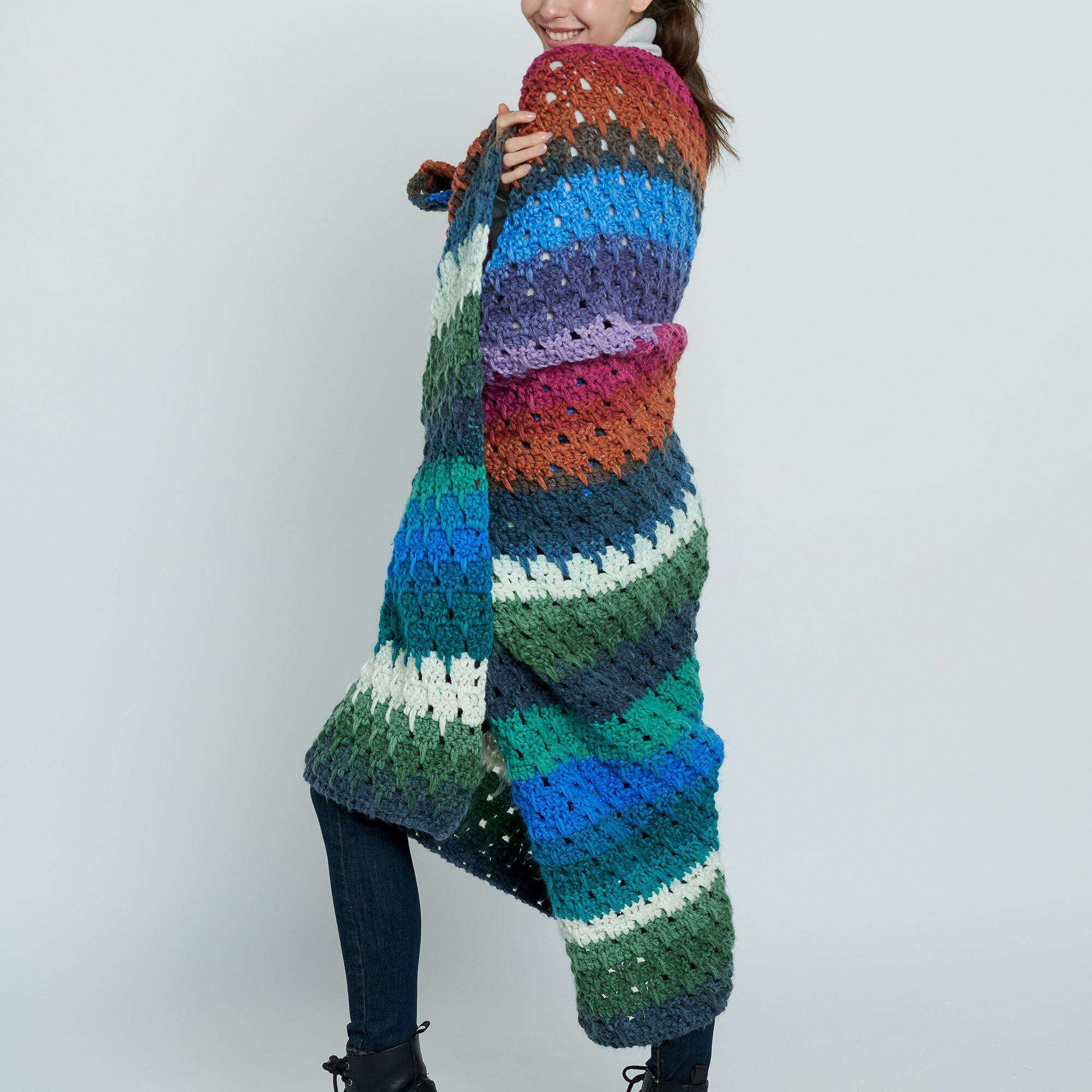 Free Caron Warm & Cool Crochet Blanket Pattern