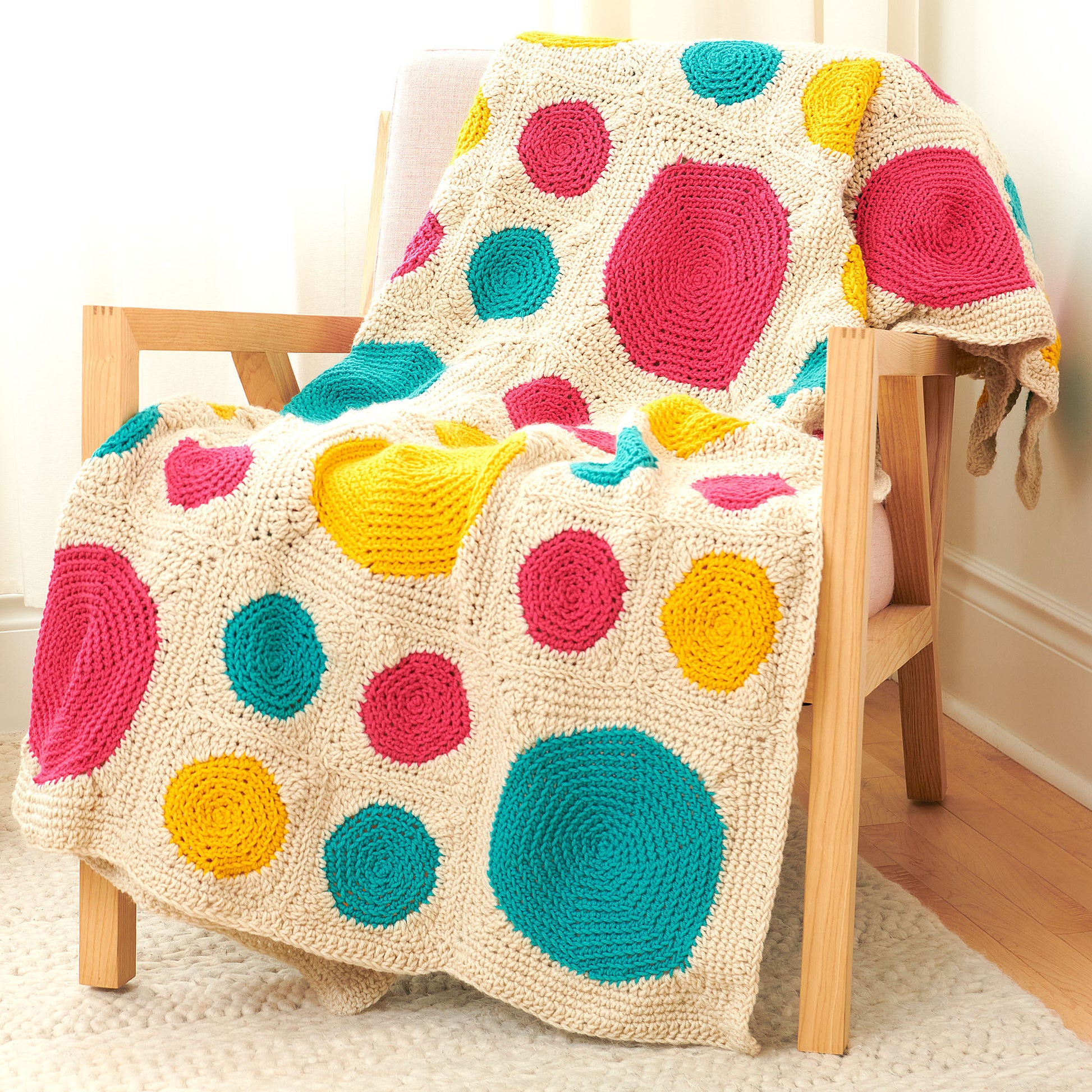 Free Caron Multi Dots Crochet Blanket Pattern
