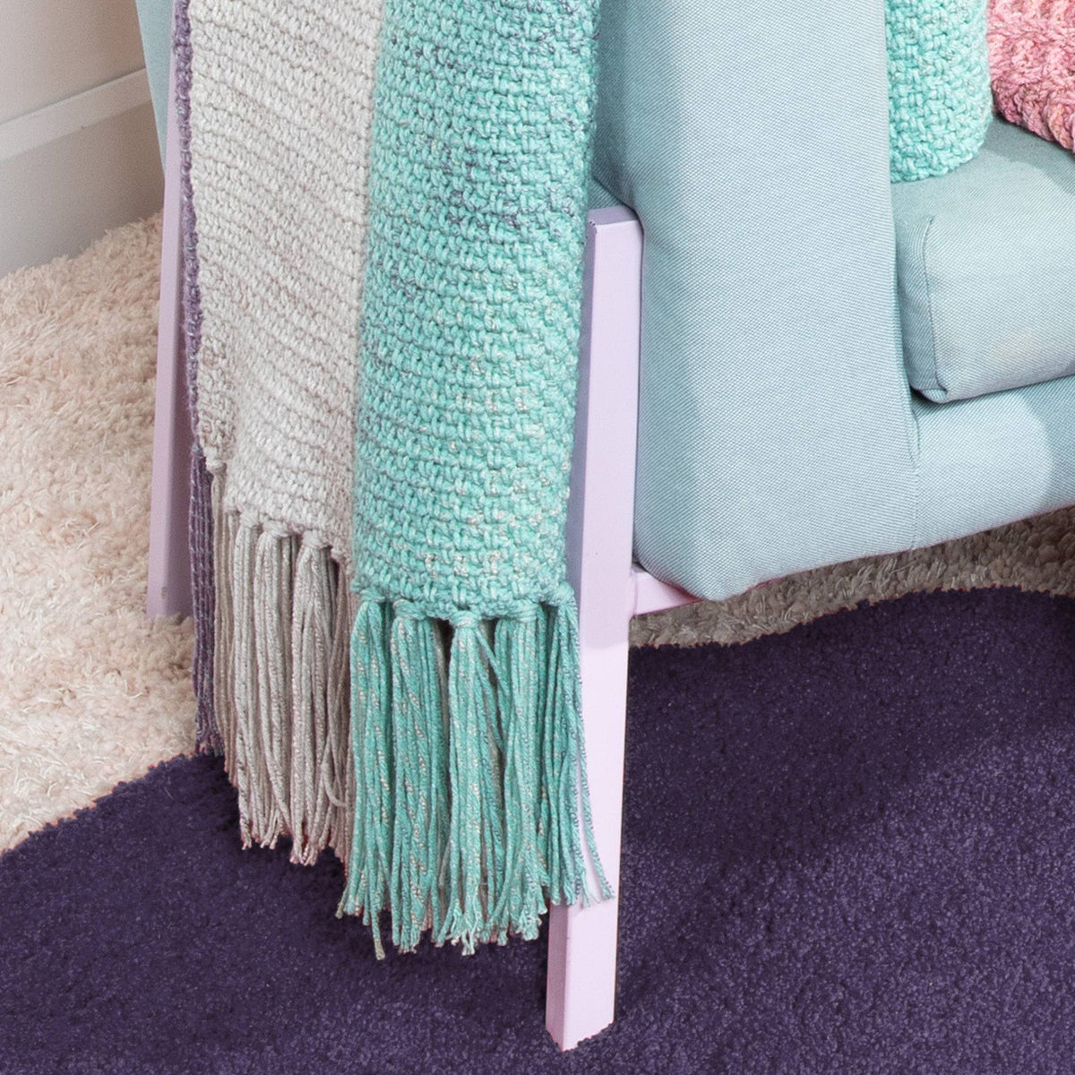 Crochet Blanket made in Caron Jumbo Twirl Yarn