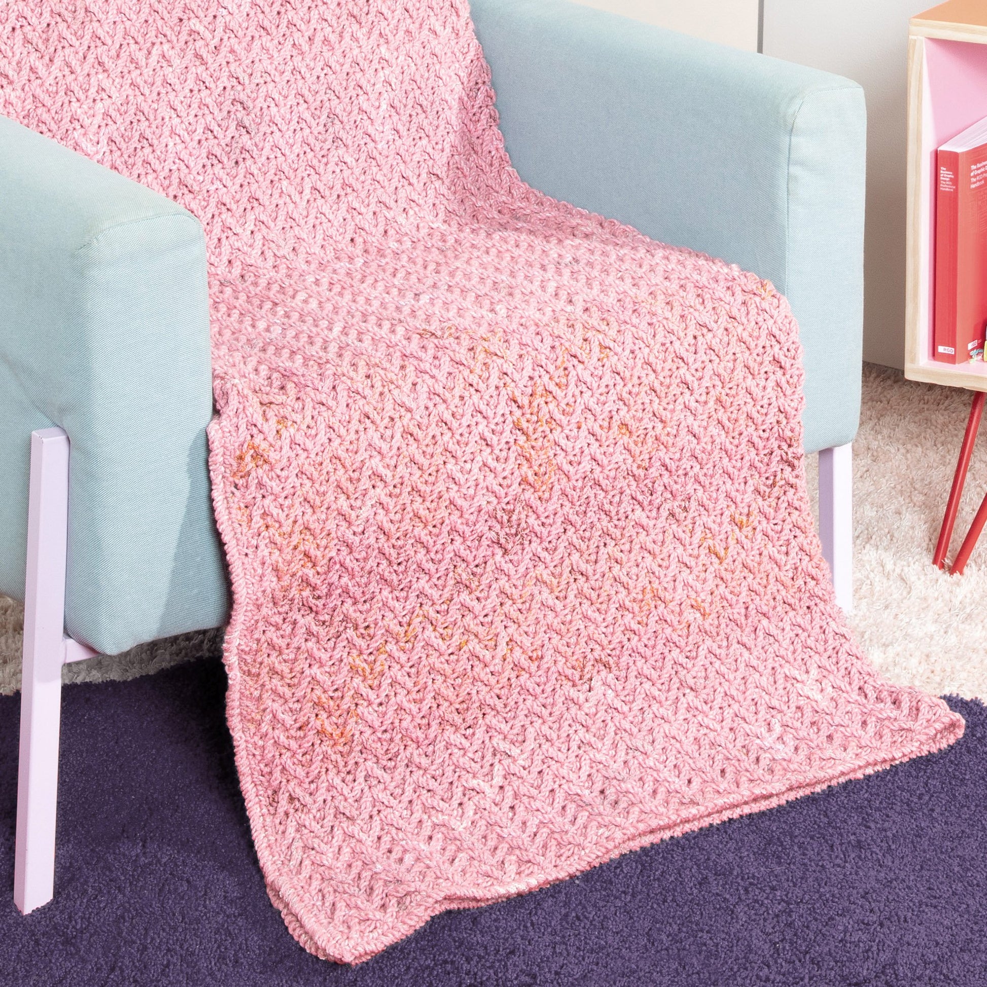 Free Caron Crochet Texture Boost Blanket Pattern