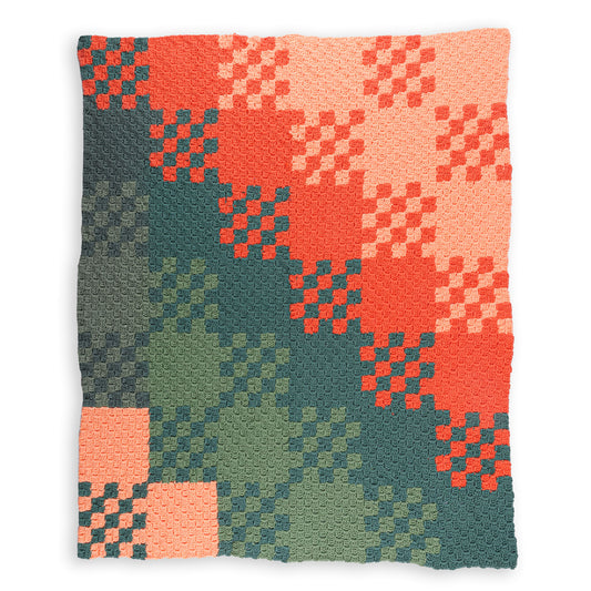 Caron C2C Patchwork Crochet Blanket