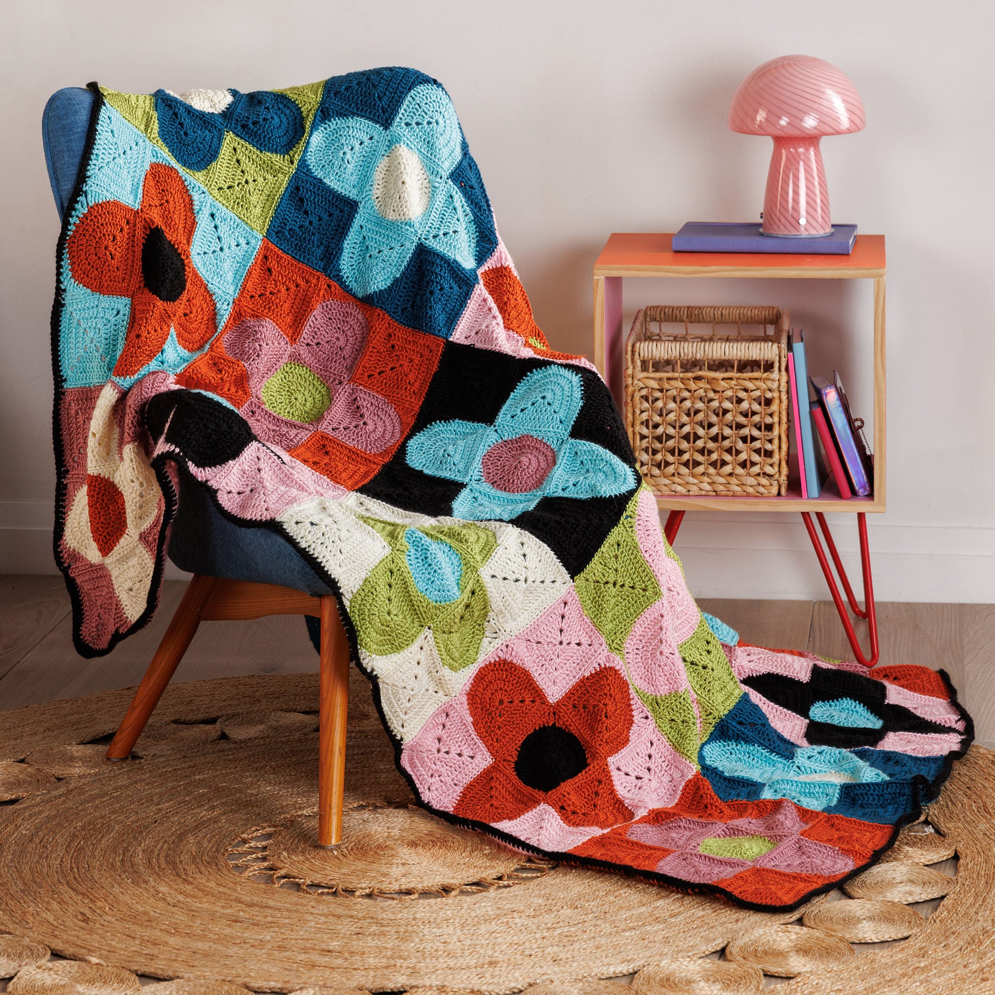 8+ Crochet Quilt Patterns Free Intermediate Caron Floral Flux Crochet Quilt Pattern | Yarnspirations