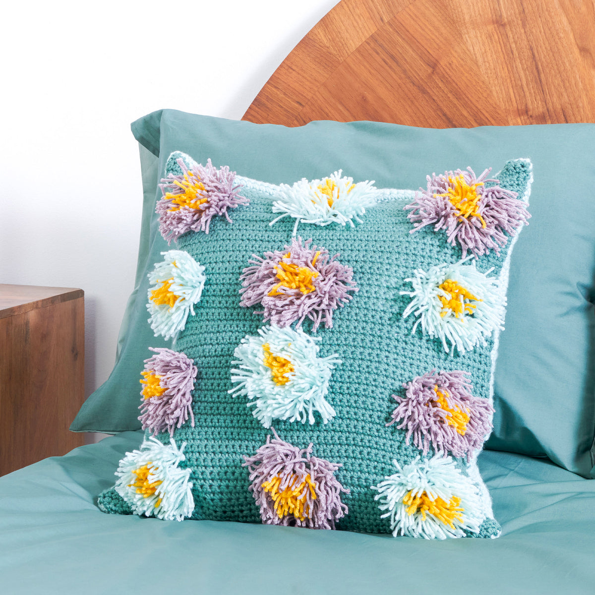 Crochet Pillow made in Caron One Pound Yarn