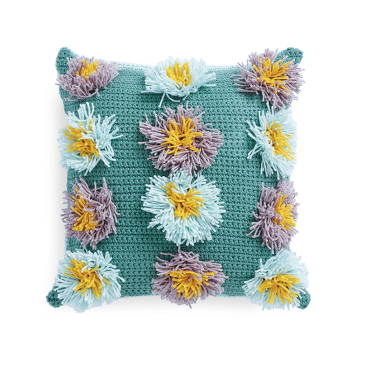 Caron Abstract Garden Puffs Crochet Pillow