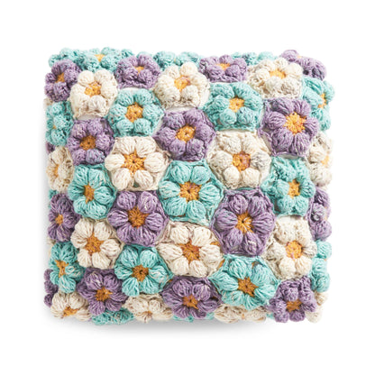 Caron Crochet Puffy Petals Pillow Crochet Pillow made in Caron Yarn