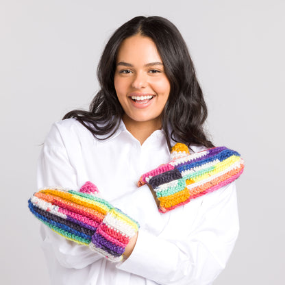 Caron Scrappy Crochet Mittens Caron Scrappy Crochet Mittens