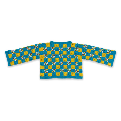 Caron Crochet Quilt Style Cardigan Caron Crochet Quilt Style Cardigan