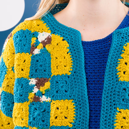Caron Crochet Quilt Style Cardigan Caron Crochet Quilt Style Cardigan