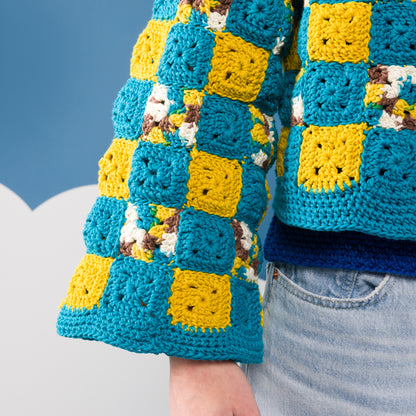 Caron Crochet Quilt Style Cardigan Caron Crochet Quilt Style Cardigan