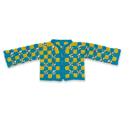 Caron Crochet Quilt Style Cardigan Caron Crochet Quilt Style Cardigan