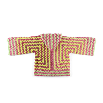 Caron Hexi Stripes Crochet Hooded Cardigan Caron Hexi Stripes Crochet Hooded Cardigan