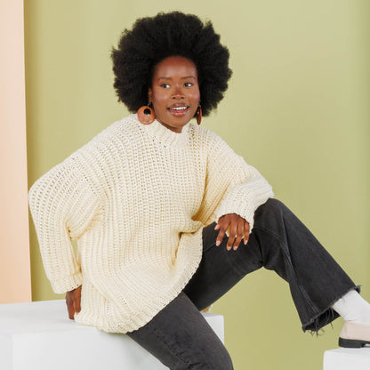 Caron Vertical Ridges Crochet Sweater Aran