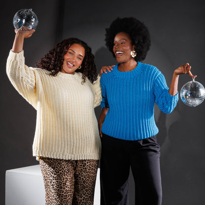 Caron Vertical Ridges Crochet Sweater All Variants