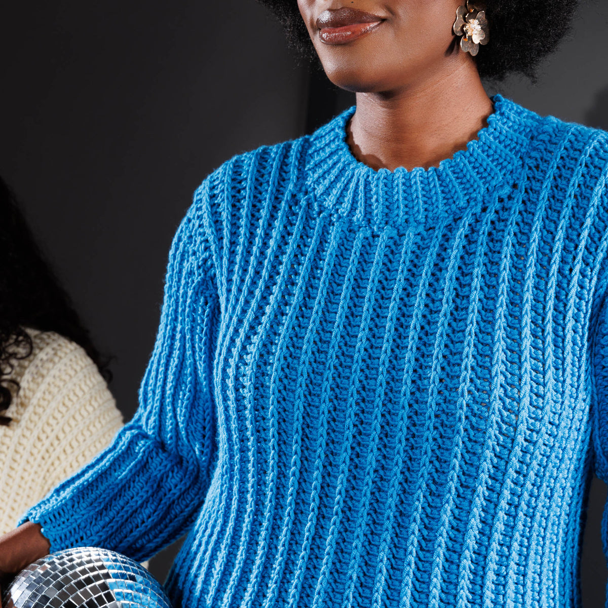 Par Elle Ridges Pattern Free Easy Caron Vertical Ridges Crochet Sweater Pattern | Yarnspirations