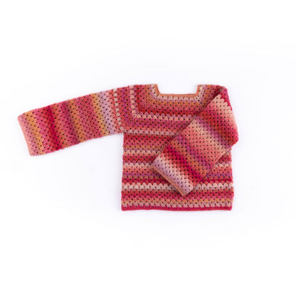 Caron Granny Stripes Top-Down Crochet Pullover Caron Granny Stripes Top-Down Crochet Pullover