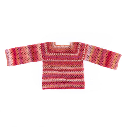 Caron Granny Stripes Top-Down Crochet Pullover Caron Granny Stripes Top-Down Crochet Pullover