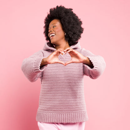 Caron Shimmering Phrase on Crochet Pullover Caron Shimmering Phrase on Crochet Pullover