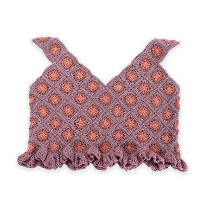 Caron Diagonal Motifs Crochet Tank Diagonal Motifs Crochet Tank made using Caron yarn in a styled lifestyle setting