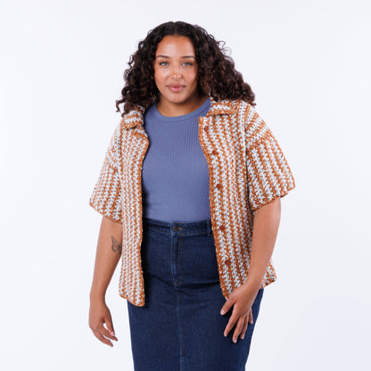 Caron Crochet Striped Cabana Shirt Caron Crochet Striped Cabana Shirt