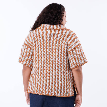 Caron Crochet Striped Cabana Shirt Caron Crochet Striped Cabana Shirt