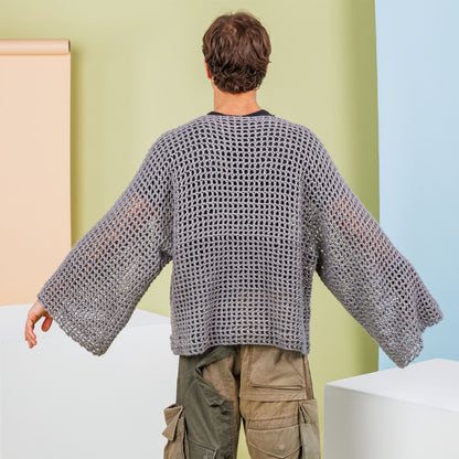 Caron Crochet Simply Mesh Top Pewter