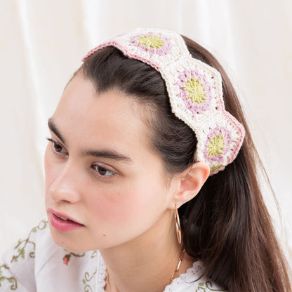 Caron Summer Mode Crochet HeadBand Summer Mode Crochet Headband made using Caron yarn in a styled lifestyle setting