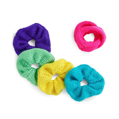 Caron Color Burst Knit Scrunchie Knit  made in Caron Simply Soft yarn