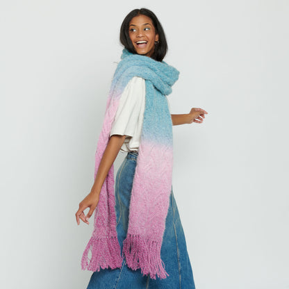 Caron Tuck Cables Big Knit Scarf Knit Scarf made in Caron Colorama Halo Perfect Phasing Yarn