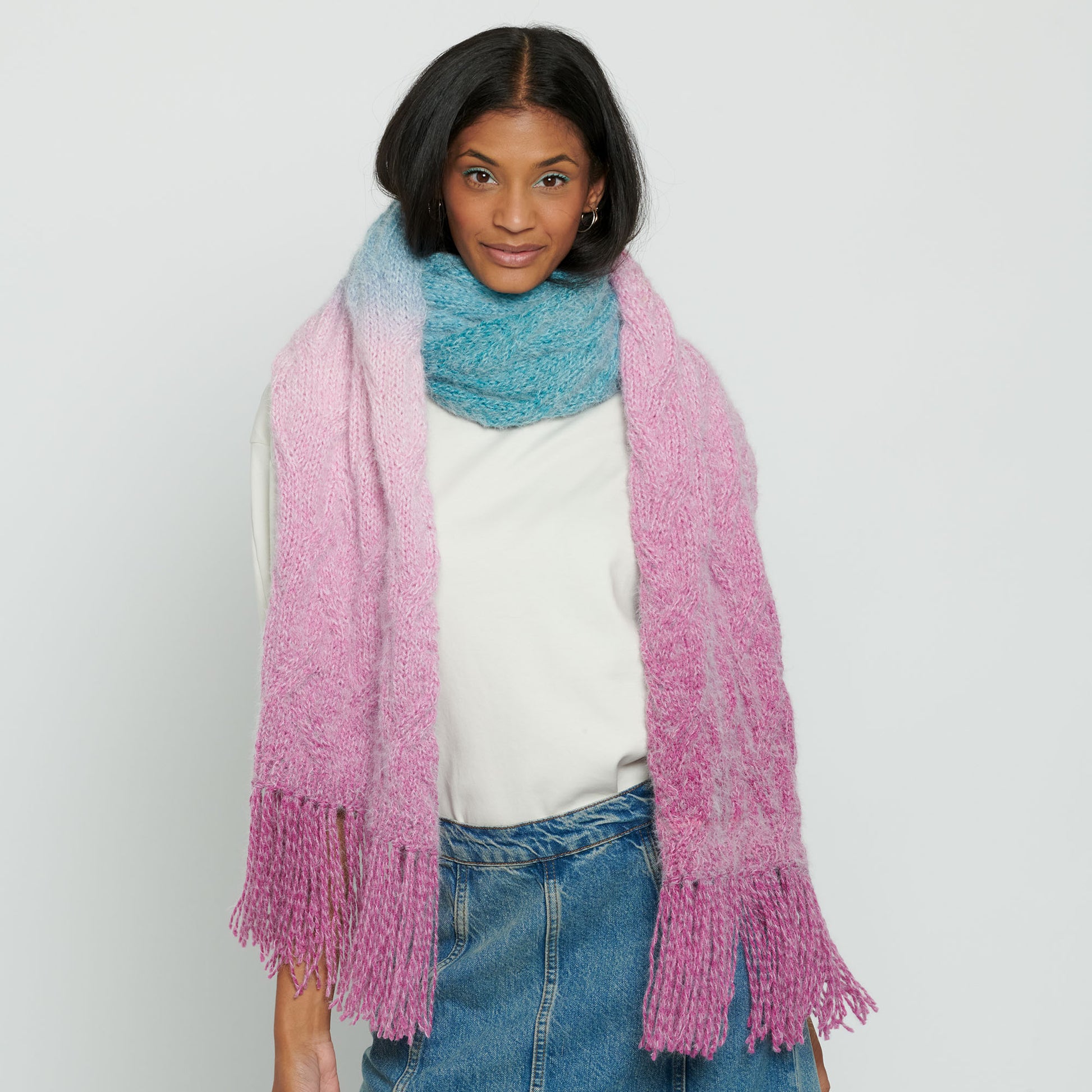 Caron Tuck Cables Big Knit Scarf Caron Tuck Cables Big Knit Scarf