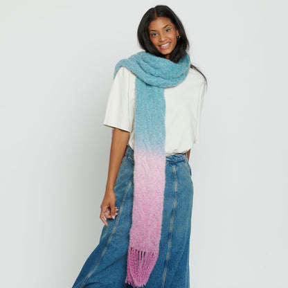 Caron Tuck Cables Big Knit Scarf Knit Scarf made in Caron Colorama Halo Perfect Phasing Yarn