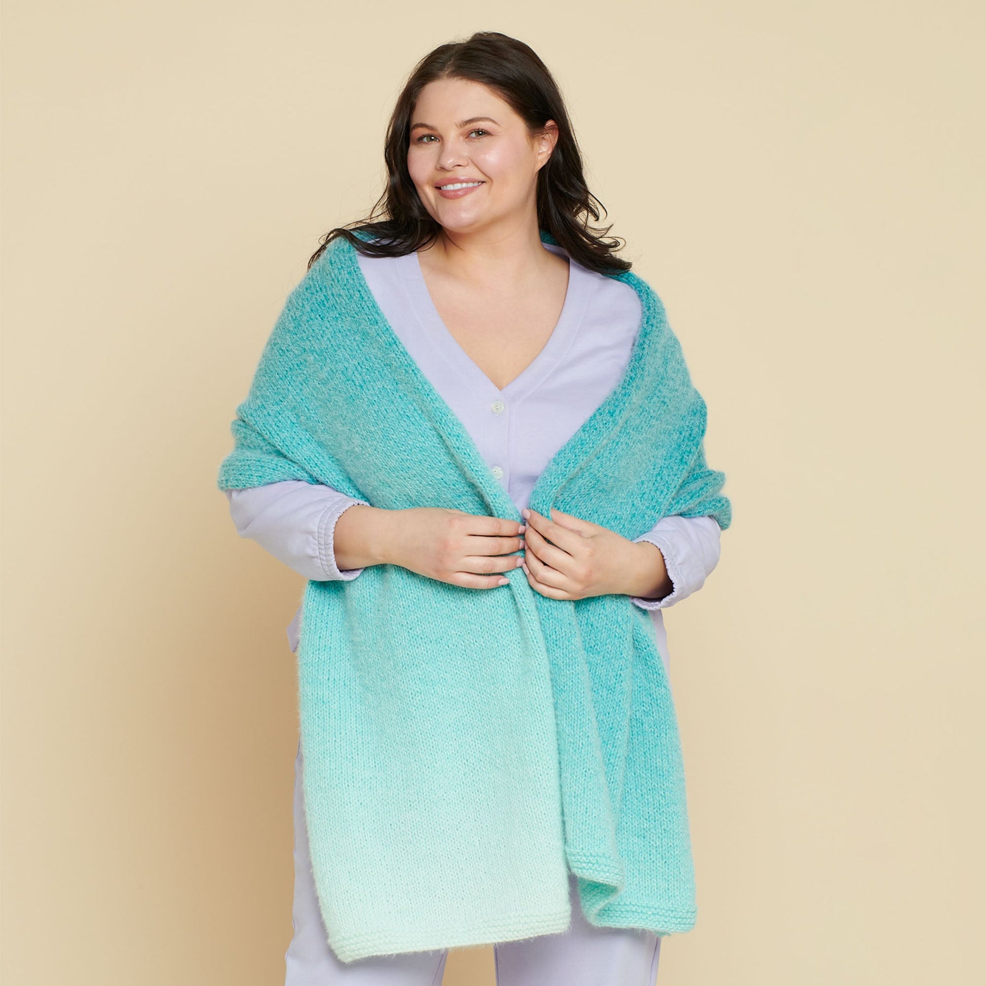 Free Caron Simple Knit Ombre Blanket Scarf Pattern