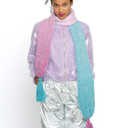 Caron Fade Out Knit Scarf Knit Scarf made in Caron Colorama Halo Perfect Phasing Yarn