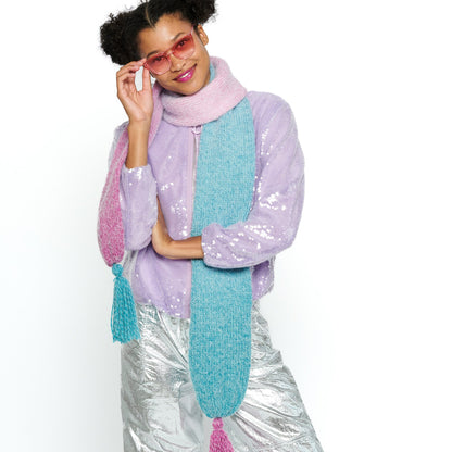 Caron Fade Out Knit Scarf Knit Scarf made in Caron Colorama Halo Perfect Phasing Yarn