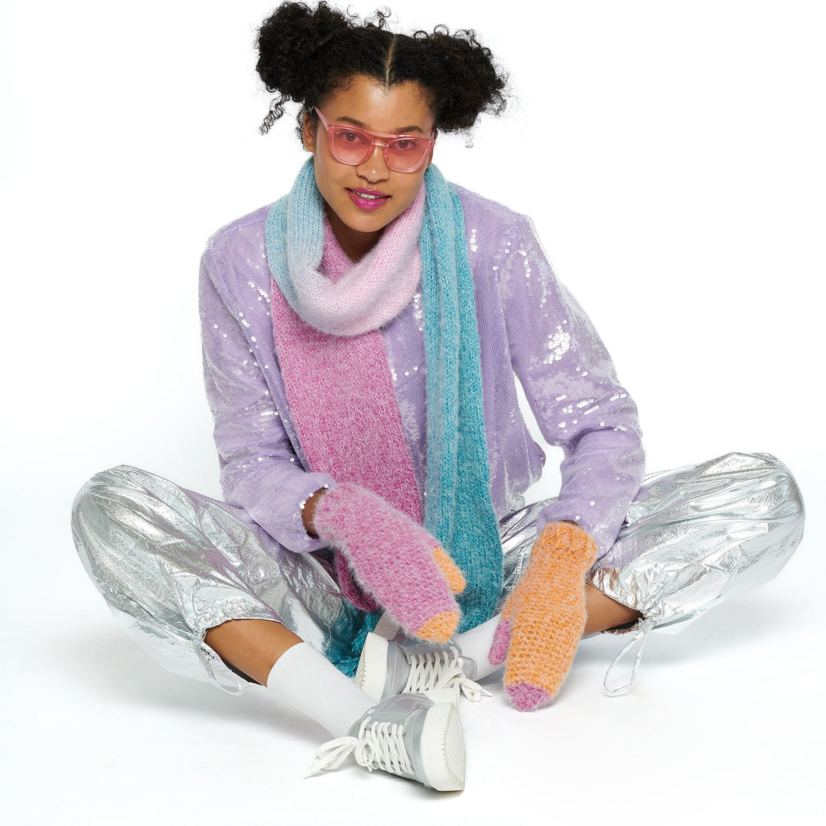 Knit Scarf made in Caron Colorama Halo Perfect Phasing Yarn