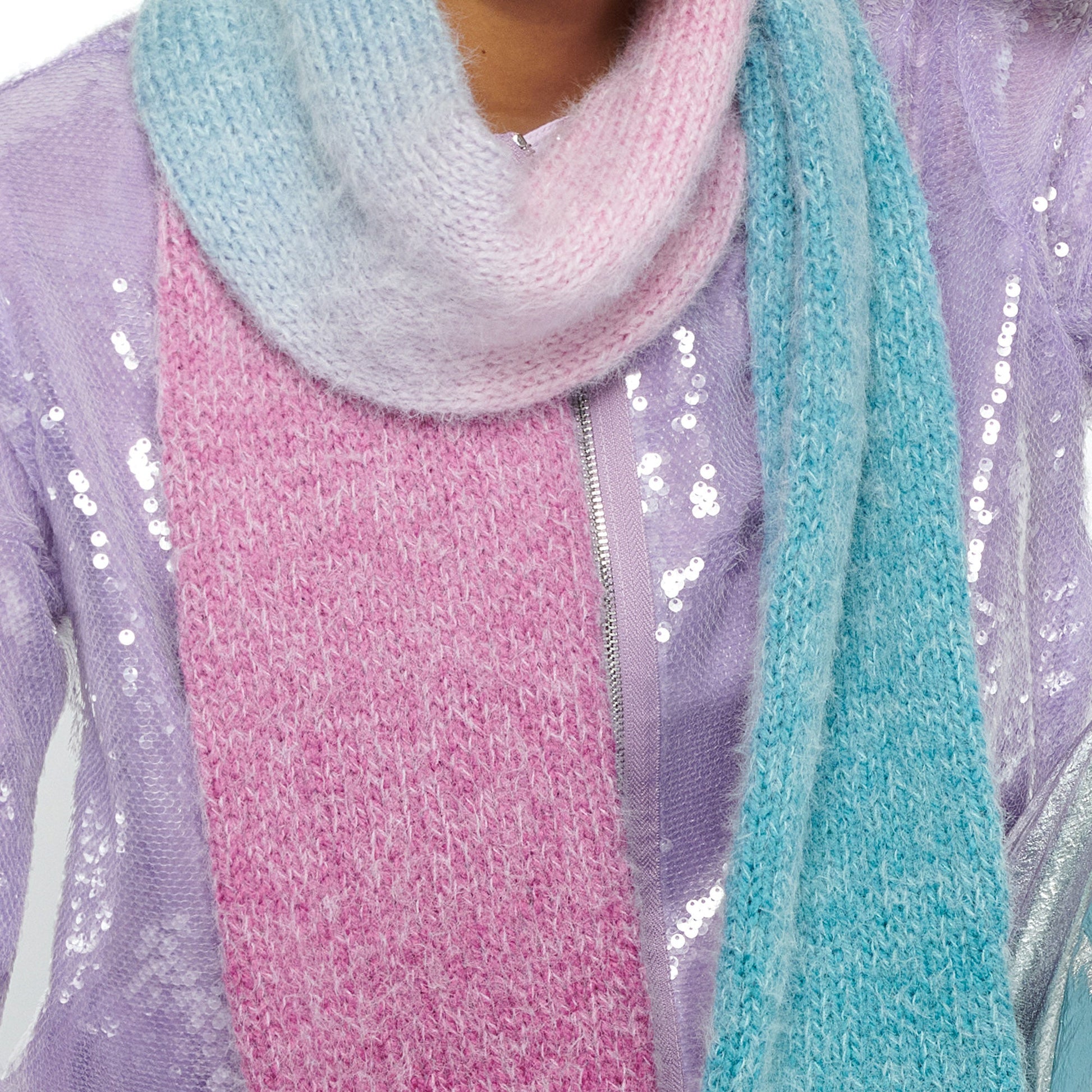 Free Caron Fade Out Knit Scarf Pattern