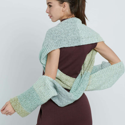 Caron Knit Convertible 4-Way Wrap Knit Wrap made in Caron Cloud Cakes Yarn