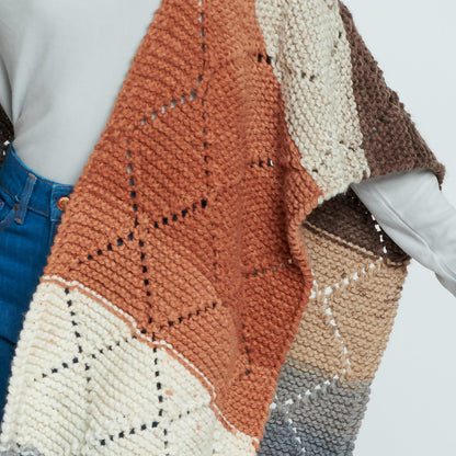 Caron Knit Diamond Ruana Caron Knit Diamond Ruana