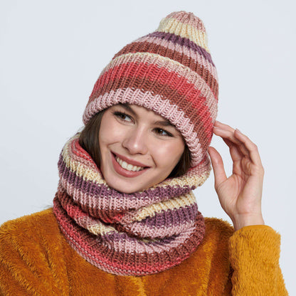 Caron Knit Hat & Cowl Knit Set Sweets