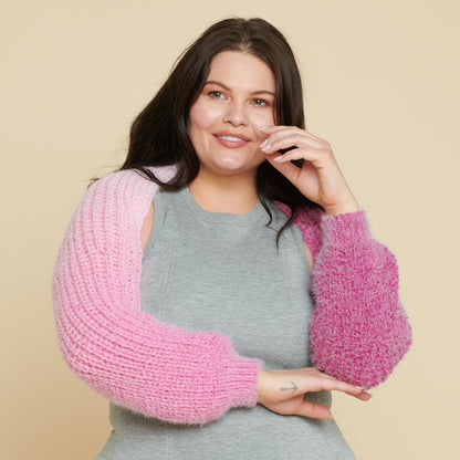 Caron Brioche Rib Knit Shrug Knit Shrug made in Caron Colorama Halo Perfect Phasing Yarn