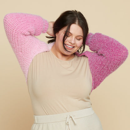 Caron Brioche Rib Knit Shrug Knit Shrug made in Caron Colorama Halo Perfect Phasing Yarn